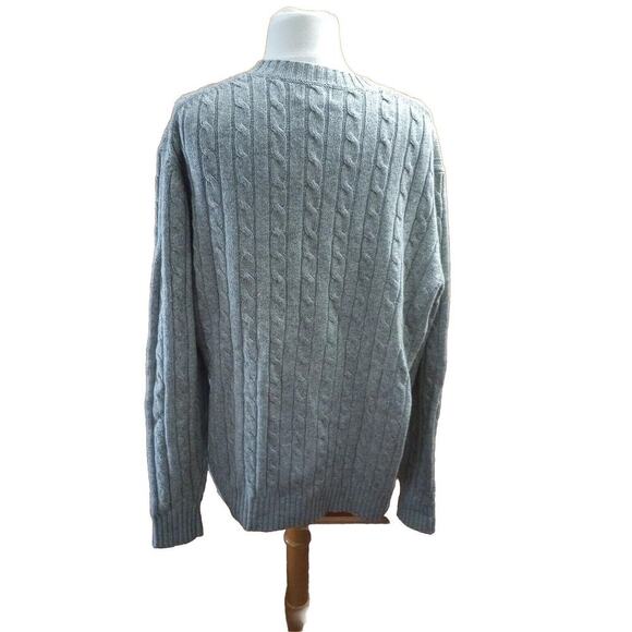 LL Bean Wool Sweater Mens Size XL Gray Cable Knit Pullover Item 0WW47 - Picture 5 of 5